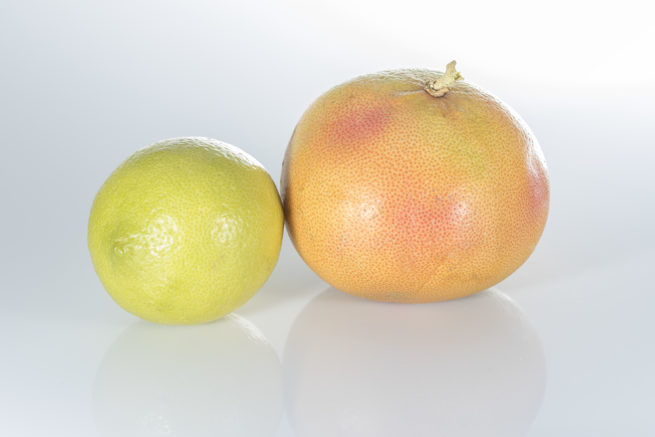 Fotografía de producto de limón y pomelo